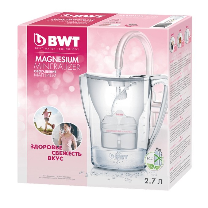 Кана за филтриране на вода BWT PЕNGUIN розов 2.7л